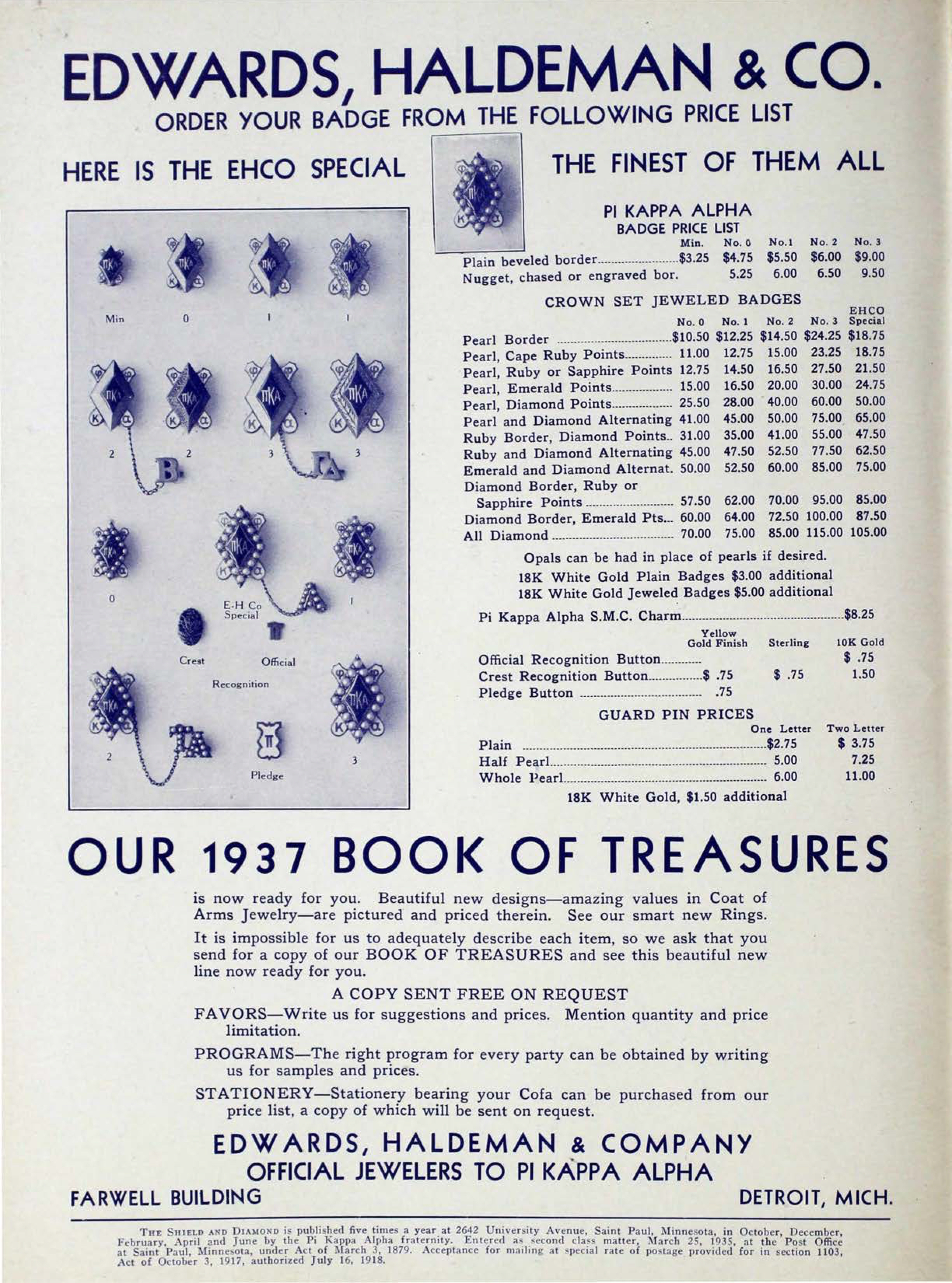 Edwards, Haldeman & Company Advertisement, December 1936